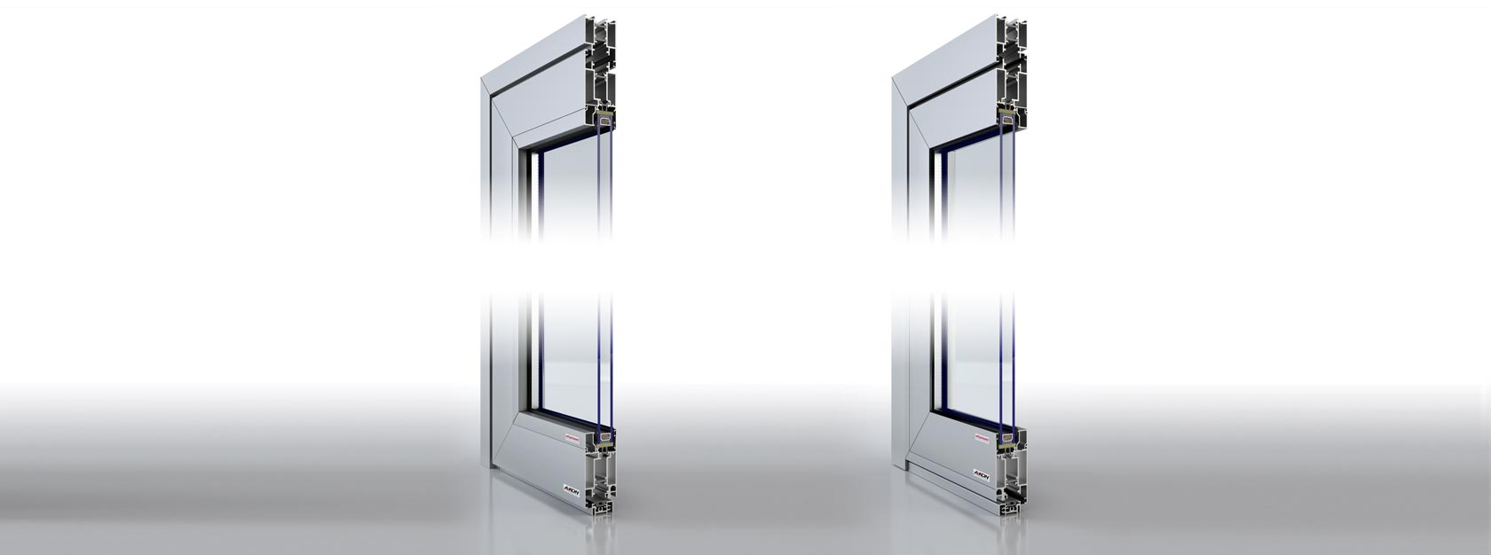 Les portes en aluminium avec simple et double vitrage