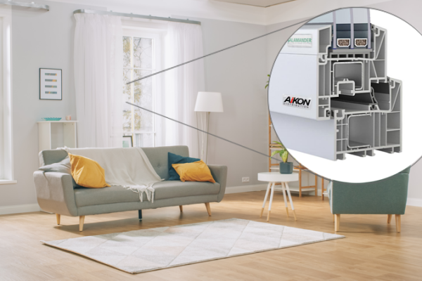 Fenêtre en PVC à six chambres de la plus haute qualité